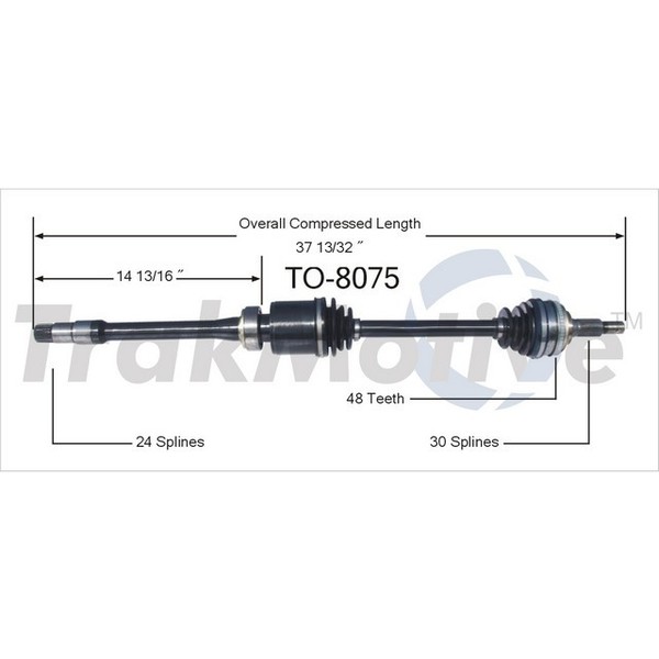 Surtrack Axle Cv Axle Shaft, To-8075 TO-8075